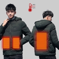 Men High Quality Smart Heated Jackets Autumn Winter Warm Flexible Thermal Hooded Jackets Usb Electric Heated Outdoor Vest Coat