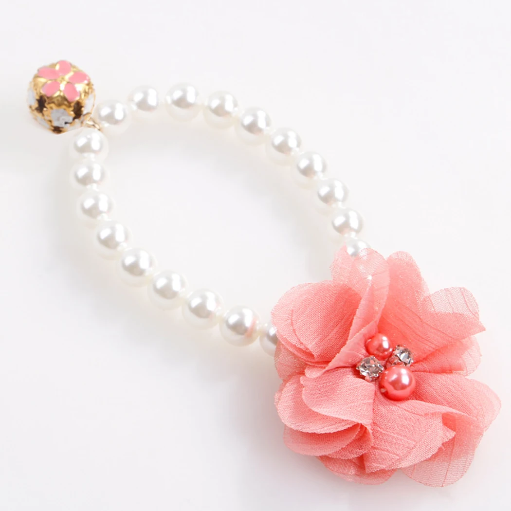 Collar de perlas de princesa para mascotas, accesorios para cachorros, perros, gatos, animales pequeños, joyería de boda, productos para pequeños