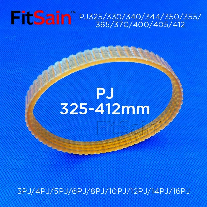 Courroie à nervures en V FitSain-PJ325/330/340/344/350/355/365/370/400/405/412mm, courroie multi-croisillons PJ, poulie