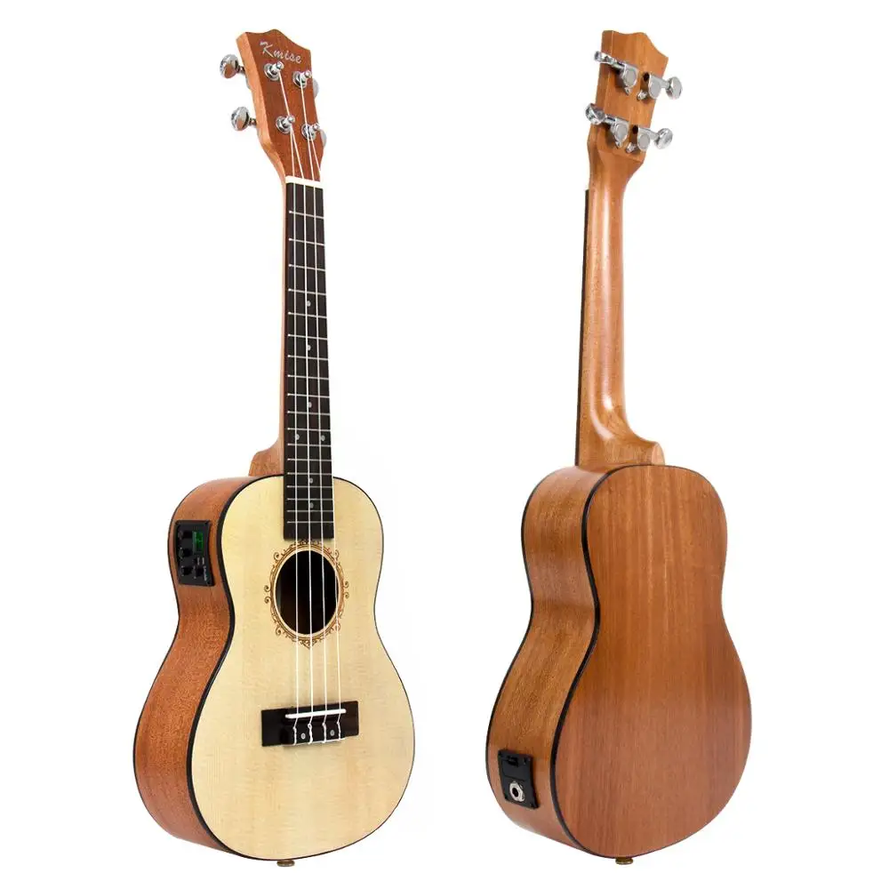 

Kmise Concert Ukulele Electric Acoustic Solid Spruce Ukelele 23 Inch 18 Frets Uke 4 String Hawaii Guitar