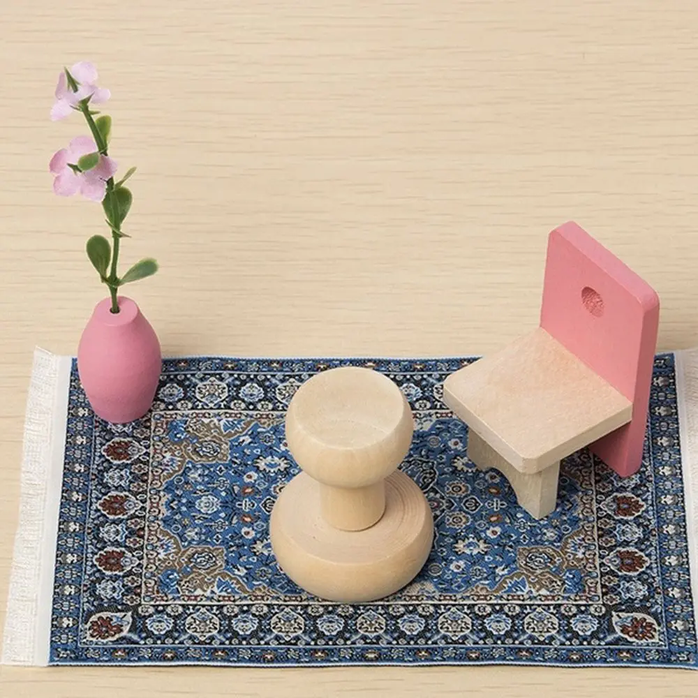 1:12 Scale Turkish Style Playing House Mini House Decor Floor Coverings Doll Accessories Dollhouse Carpet Miniature Weaving Rug