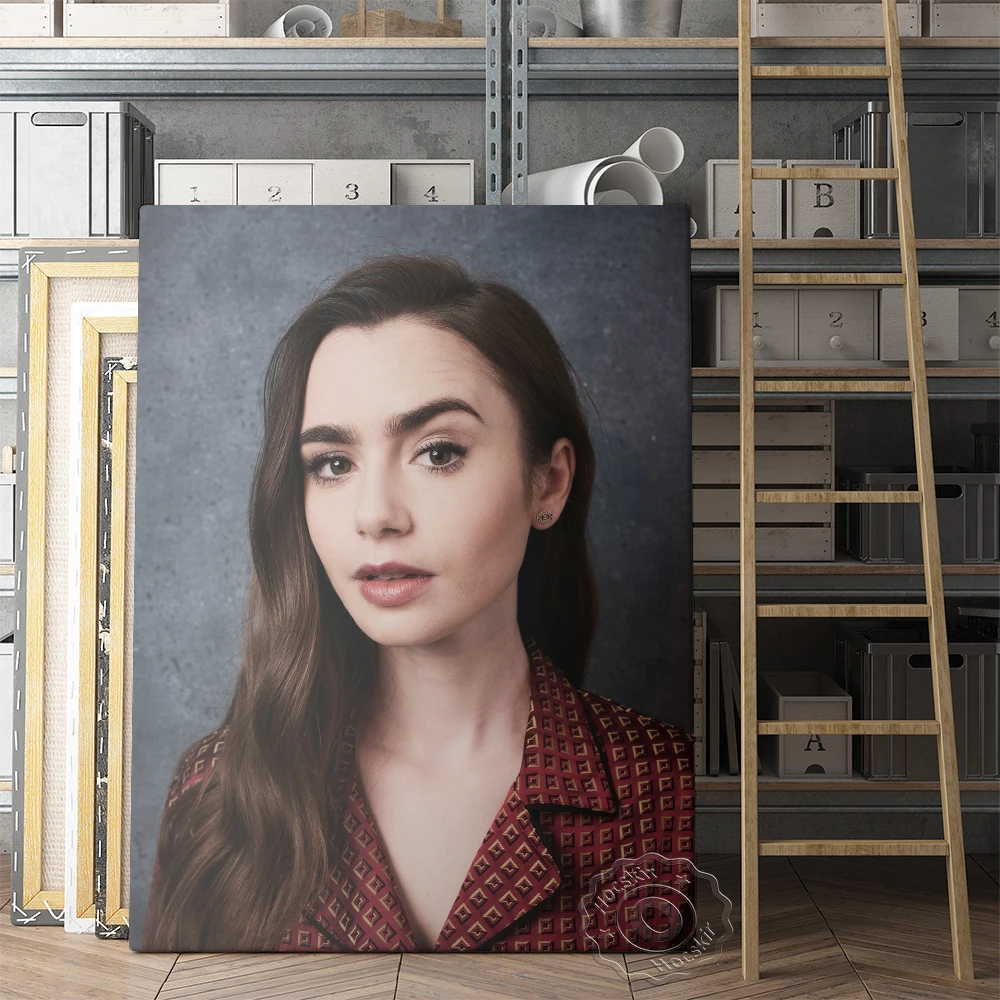 ملصق ليلي كولينز، لوحة فنية جدارية للممثل الأنثوي، مطبوعات فنية للممثلة التلفزيونية، لوحة جدارية على شكل نجمة الفيلم، ديكور جدار غرفة المعيشة #6