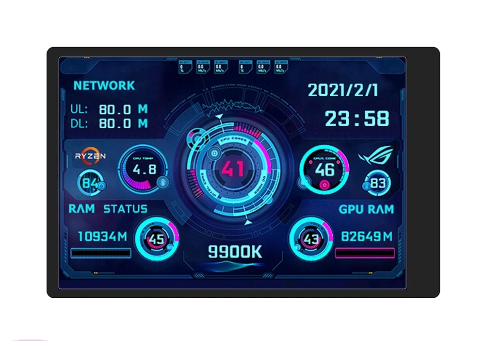 3,5-calowy ekran pomocniczy IPS Type-C do komputera CPU GPU RAM HDD Monitor USB Wyświetlacz do wolnego monitorowania AIDA64 mini