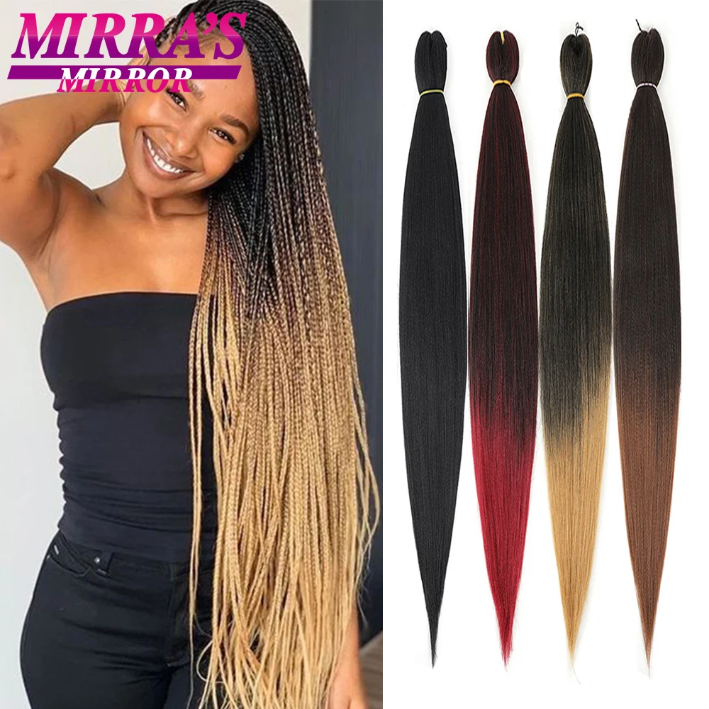 Extensiones de cabello trenzado preestirado largo, Ombre Jumbo Brais YAKI, cabello sintético liso a granel para trenzas de caja de ganchillo Afro