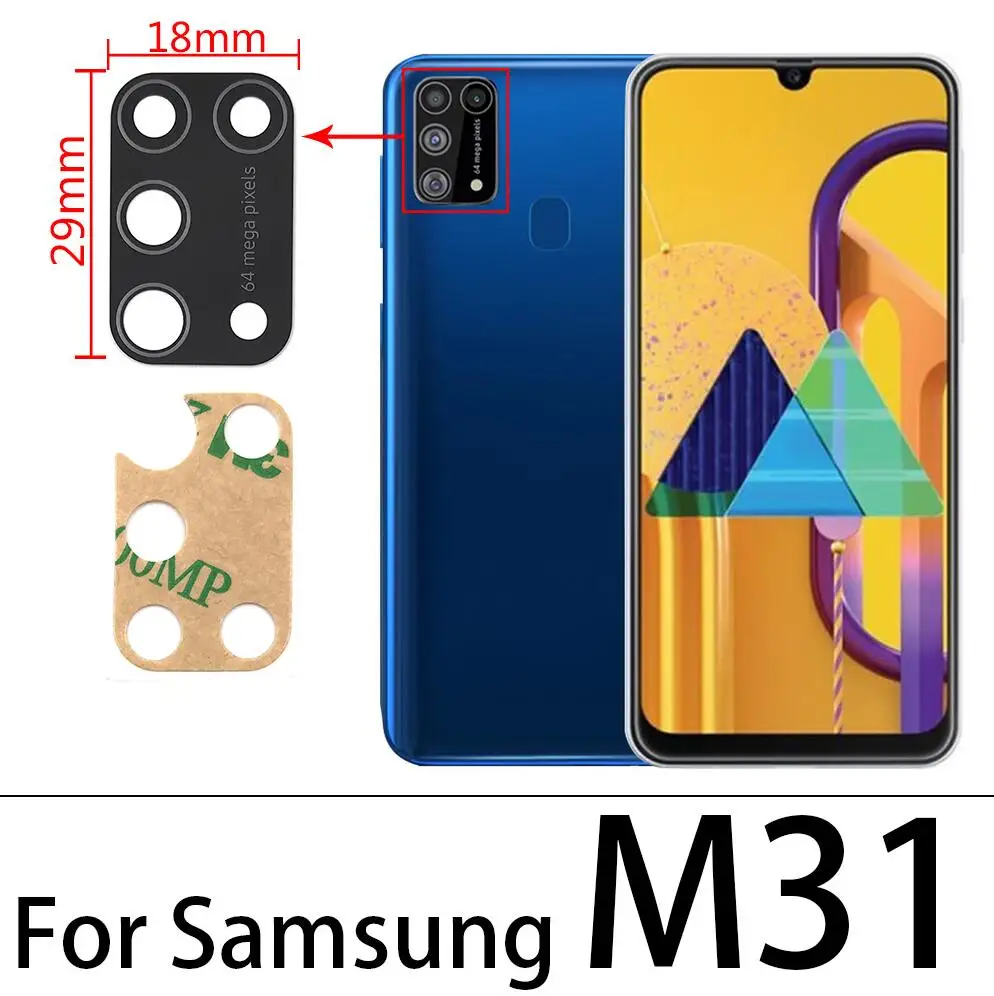 Camera Glass Lens Back Rear Camera Glass Lens with Adhesive For Samsung M10 M20 M30 M21 M31 M31s M51 M32 M14 M54