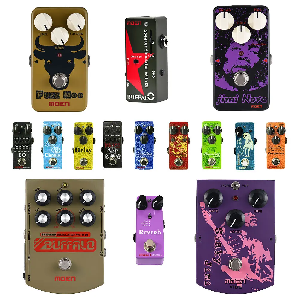 MOEN Guitar Effects Pedals Shaky Jimi BUFFALO Jimi Nova Fuzz Moo Distortion Overdrive Delay EQ Boost Compressor Metal Chorus