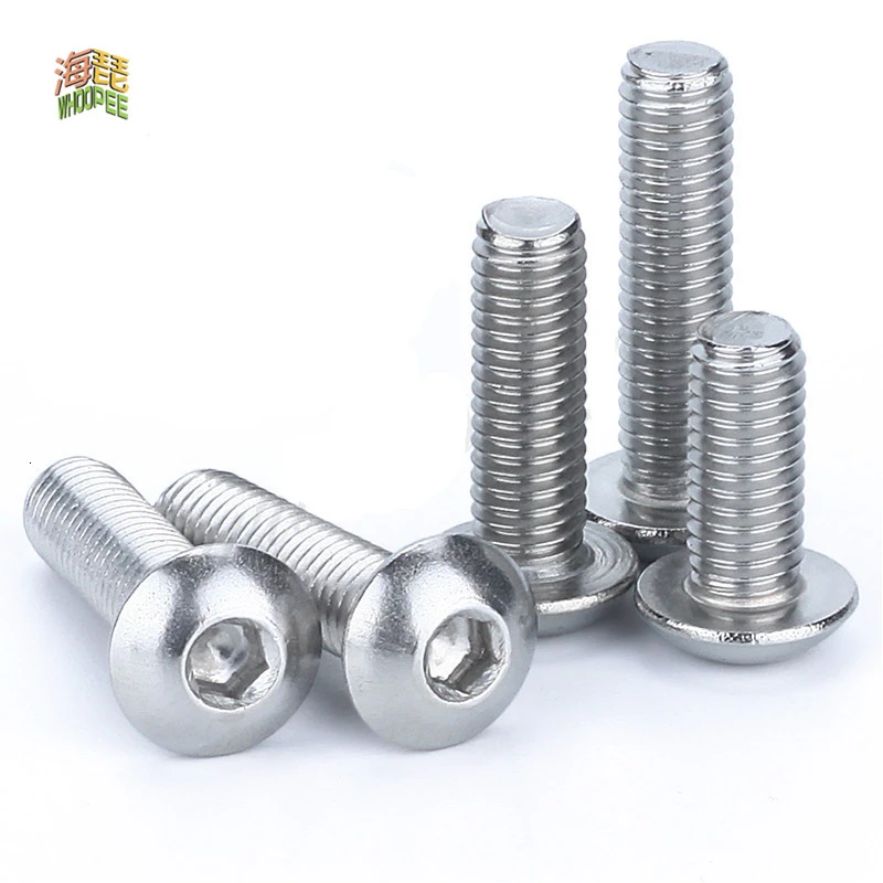 

5-50pcs ISO7380 M2 M2.5 M3 M4 M5 M6 M8 304 Stainless Steel Hexagon Hex Socket Button Head Screw Bolts Round Head Screw Standoff