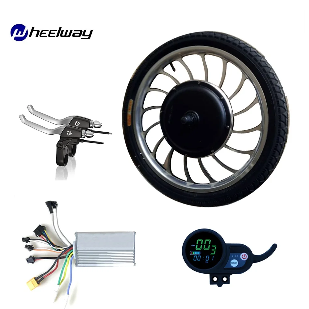 LCD Display Electric Motor Wheel Kit, Wheel Controller, Ebike Accessories, 20 inch , 36V, 48V, 1000W