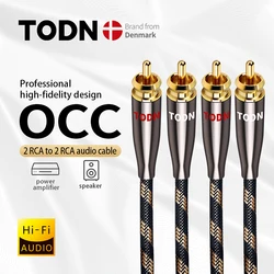 TODN 1 para kabel RCA 99.999% OCC Stereo kabel RCA wysokiej jakości Premium Hi-Fi Audio 2RCA do 2RCA mikser Interconnect kabel T