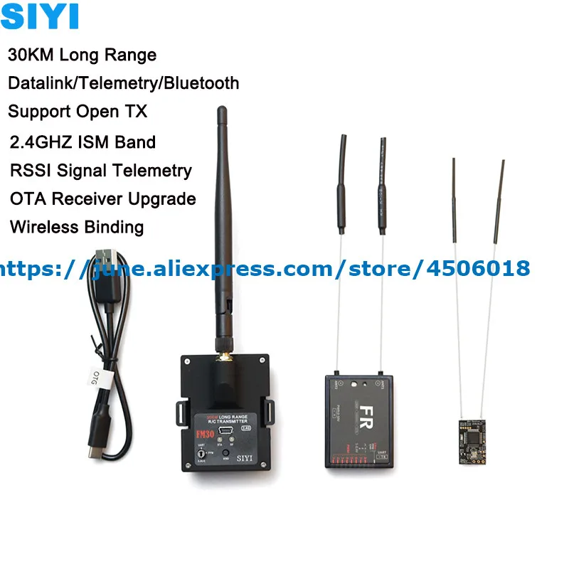 

NEW SIYI FM30 Radio Module with Datalink Telemetry Bluetooth Receiver OpenTX Racing Drones 2.4G 30KM FM30 Transmitter