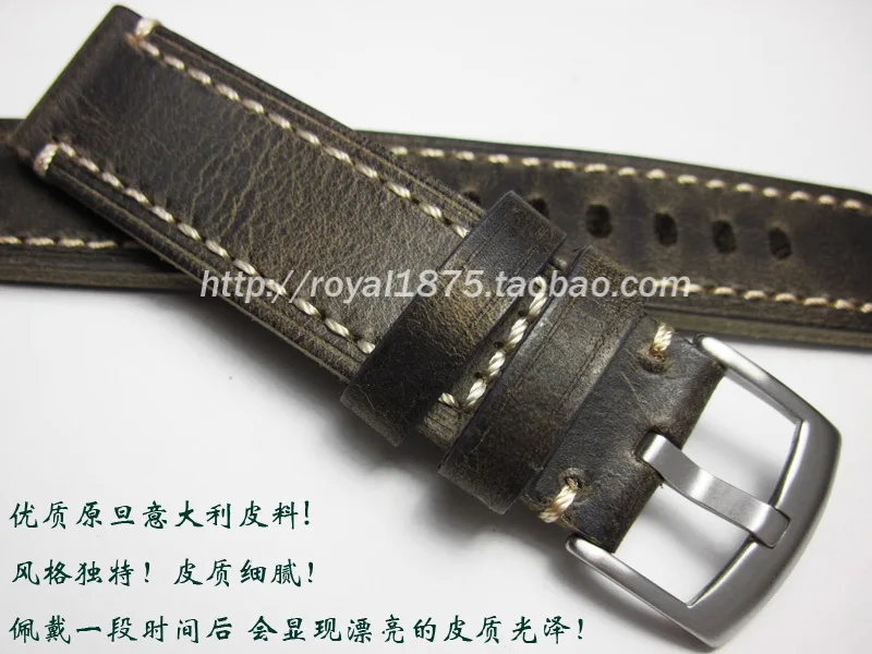 New Retro Brown Handmade 18mm 19mm 20mm  22mm Men Genuine Leather Watch Band Strap For Omega/Zenith/IWC Watch Accessories