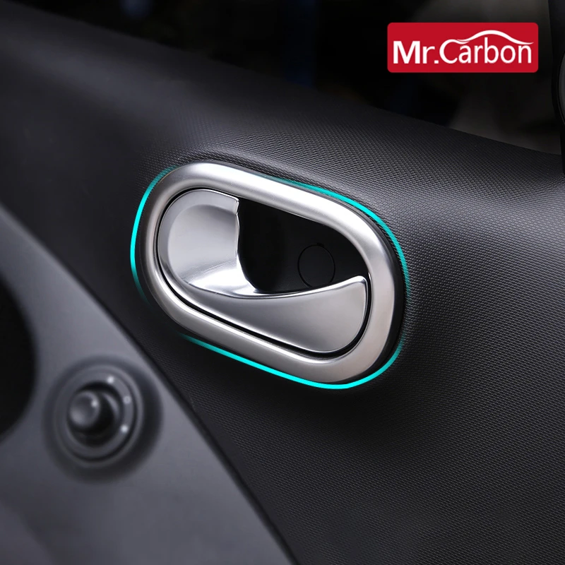 Car Interior Decoration Door Handle Cover Sticker For Mercedes Smart fortwo 453 forfour Car Styling Modification Accessories