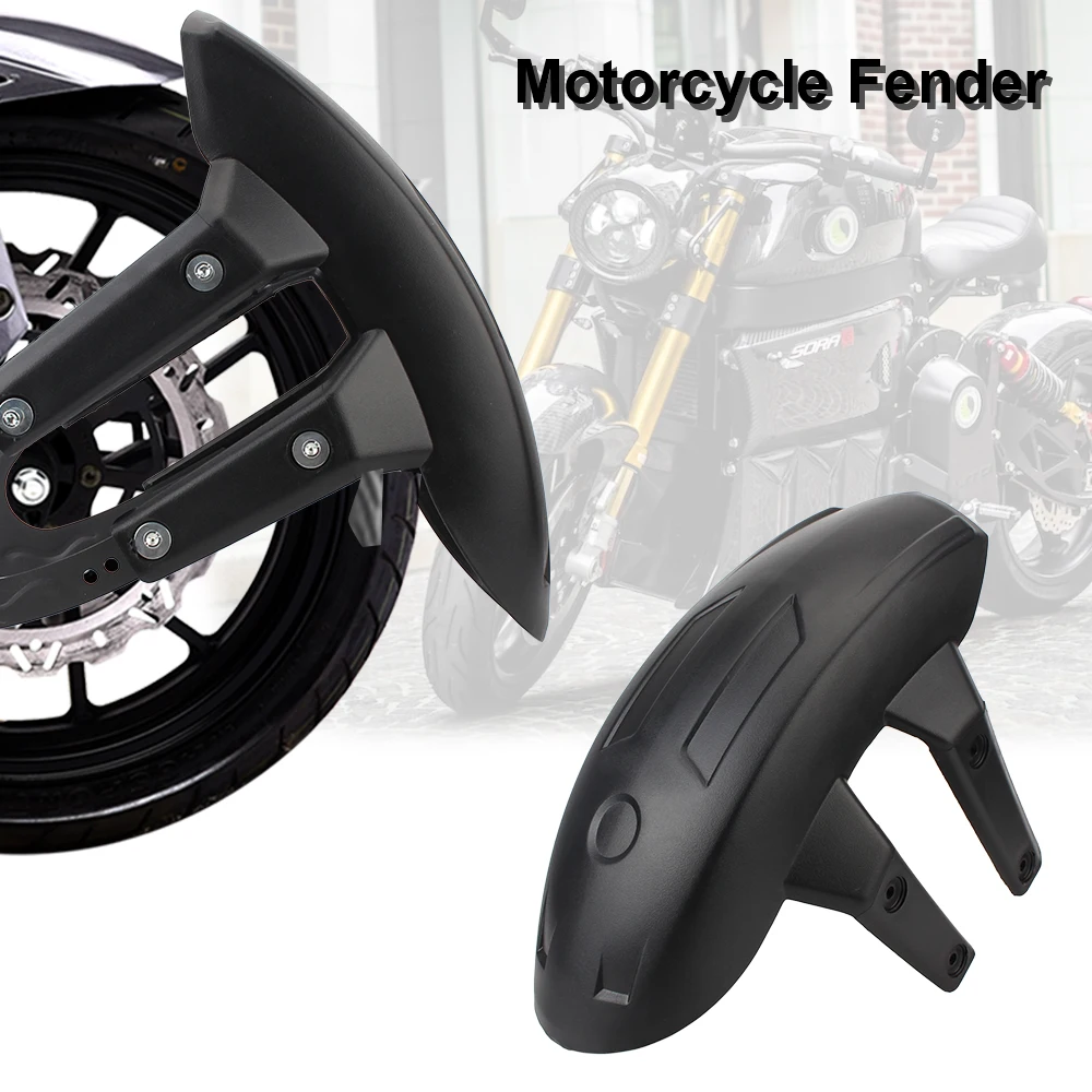 Kunststoff mit Halterung, universeller Motorrad-Hinterrad-Kotflügel, Spritzschutz, Motorzubehör, Schwarz