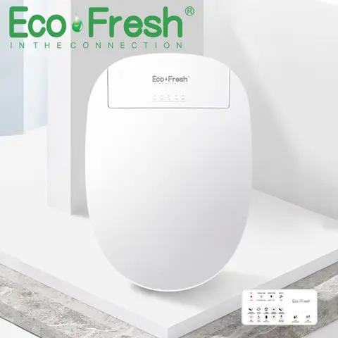 Ecofresh intelligent toalettsits elektrisk bidéöverdrag smart bidé uppvärmd toalettsits LED-ljus toalett smart toalettsitslock 12 best sales smart bidé - №3