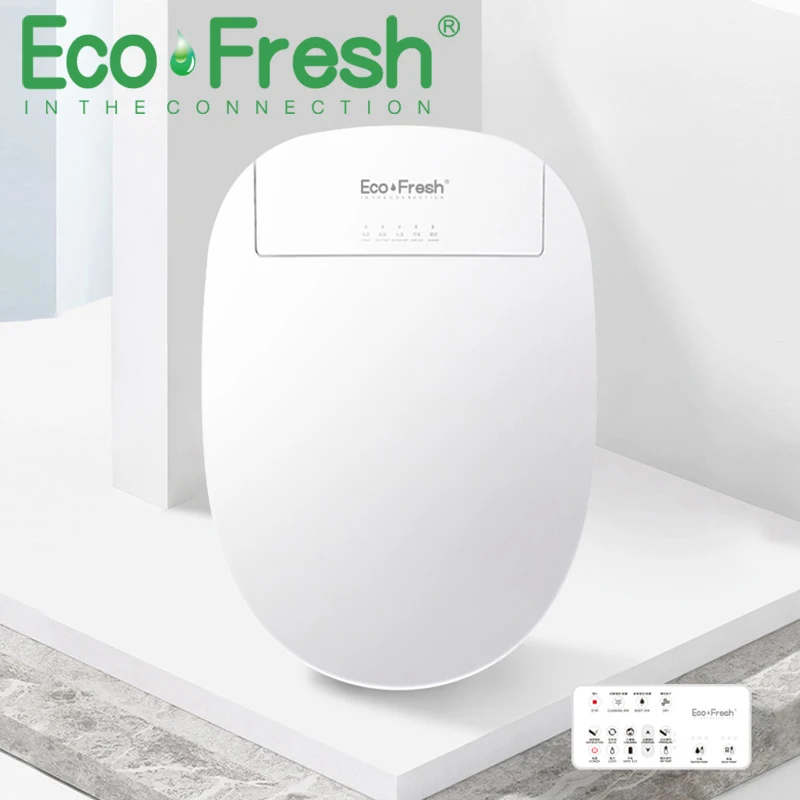 ecofresh assento sanitario inteligente tampa eletrica do bide assento aquecido inteligente luz led wc 01