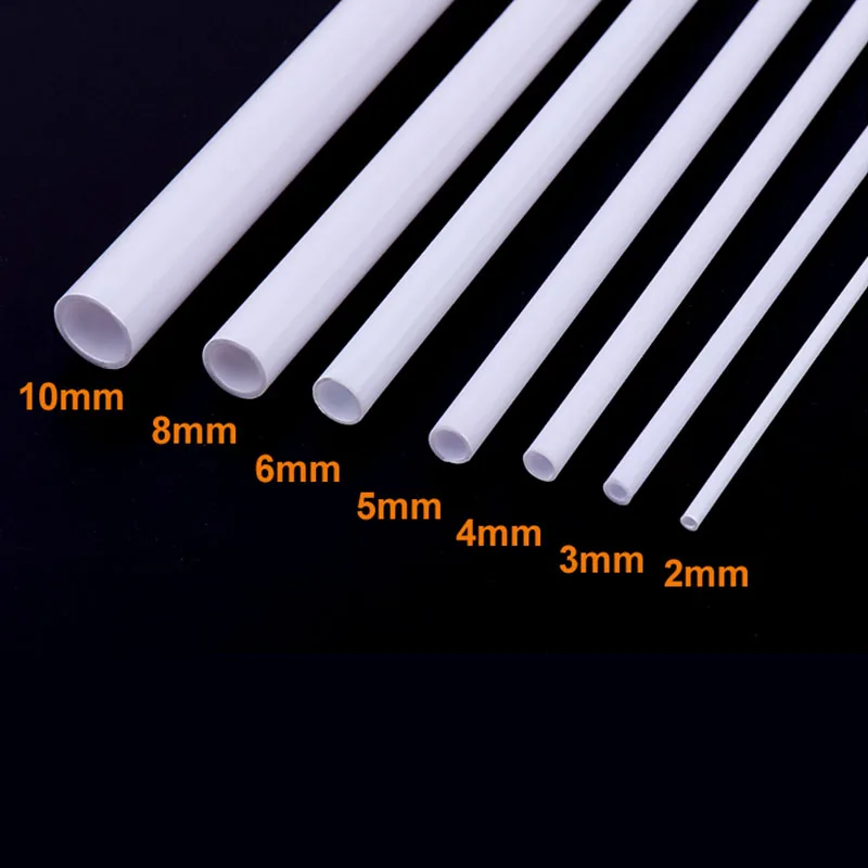 

10pcs Dia 2-10mm ABS plastic round Pipe tube pipe model making scenery architectural constructions 25cm 50cm length