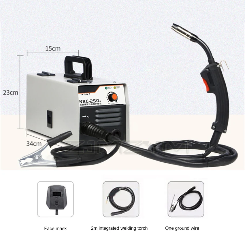 

NBC-250A Home Gas-free Welding Torch Carbon Dioxide Gas Shielded Welding Machine Sngle-use Integrated Welder 220V 5.5kw 0.5-5mm