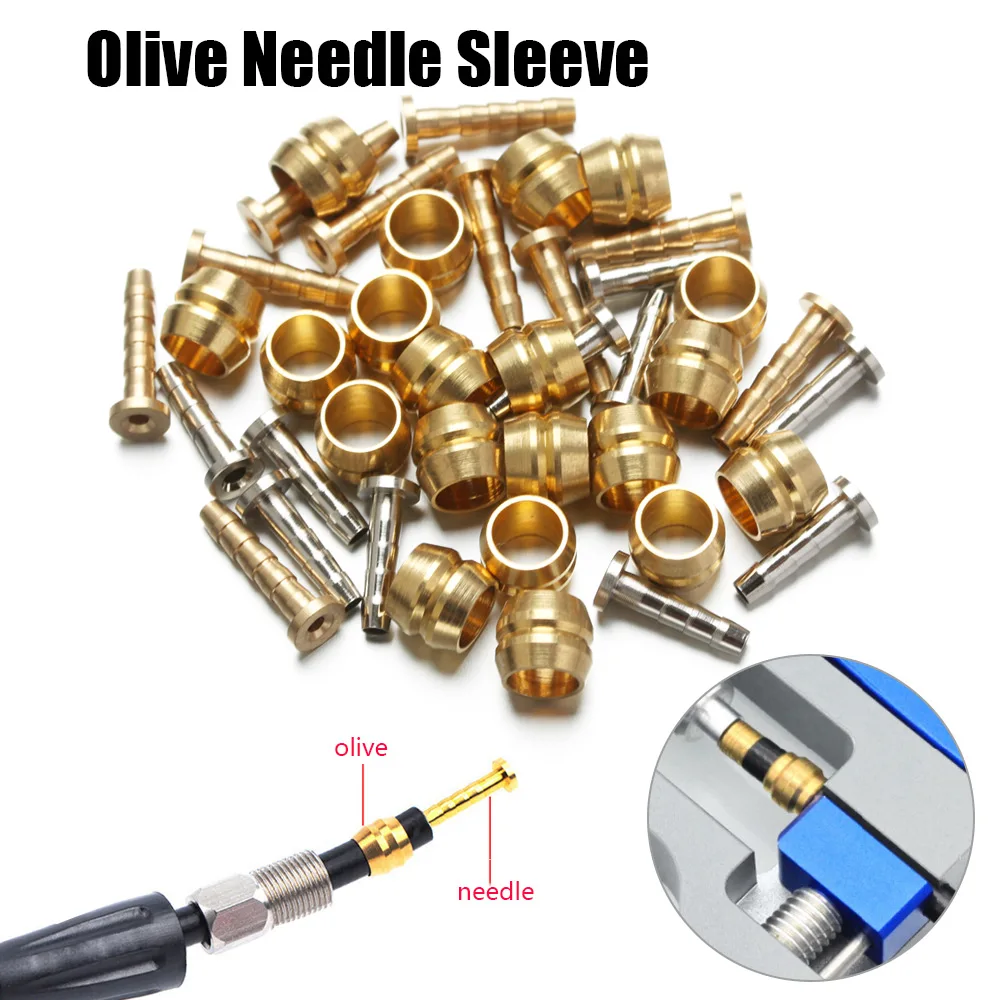 10 Sets Original Olive Needle Sleeve Connector Insert Hydraulic Disc Brake Oil Tube Hose For BH59 BH90 Bicycle Alloy Accessories