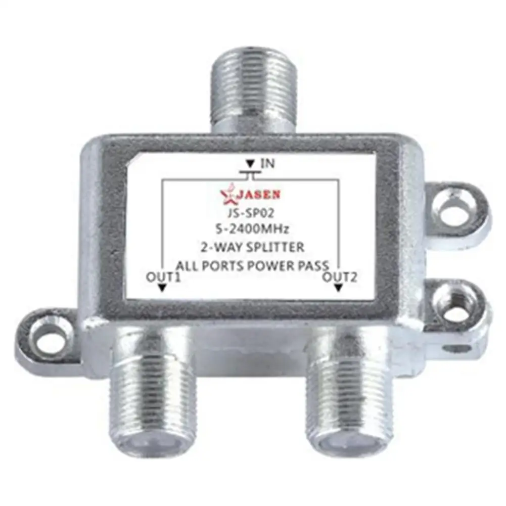 Divisor de señal de TV de 2 vías, divisor diplexor Coaxial por satélite, combinadores de Cable, conmutador de 5-2400 MHz, conector F-(f), 1 unidad