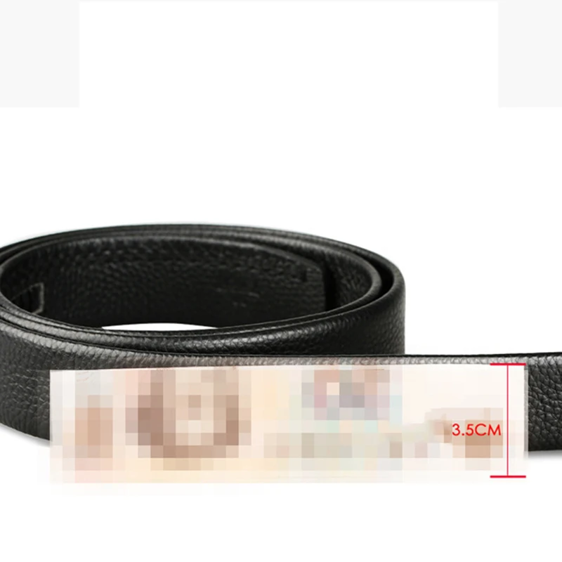 Ceinture en cuir véritable automatique sans boucle pour homme, largeur 3.5cm, bonne qualité, 140, 150, 160cm