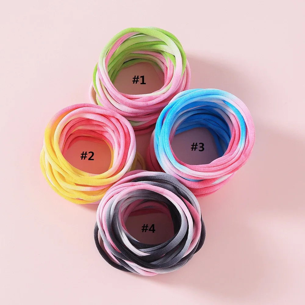 

100PCS/Set Women Girls 4CM Colorful Nylon Elastic Hair Bands Ponytail Holder Rubber Bands Scrunchie Headband Hair Accessories