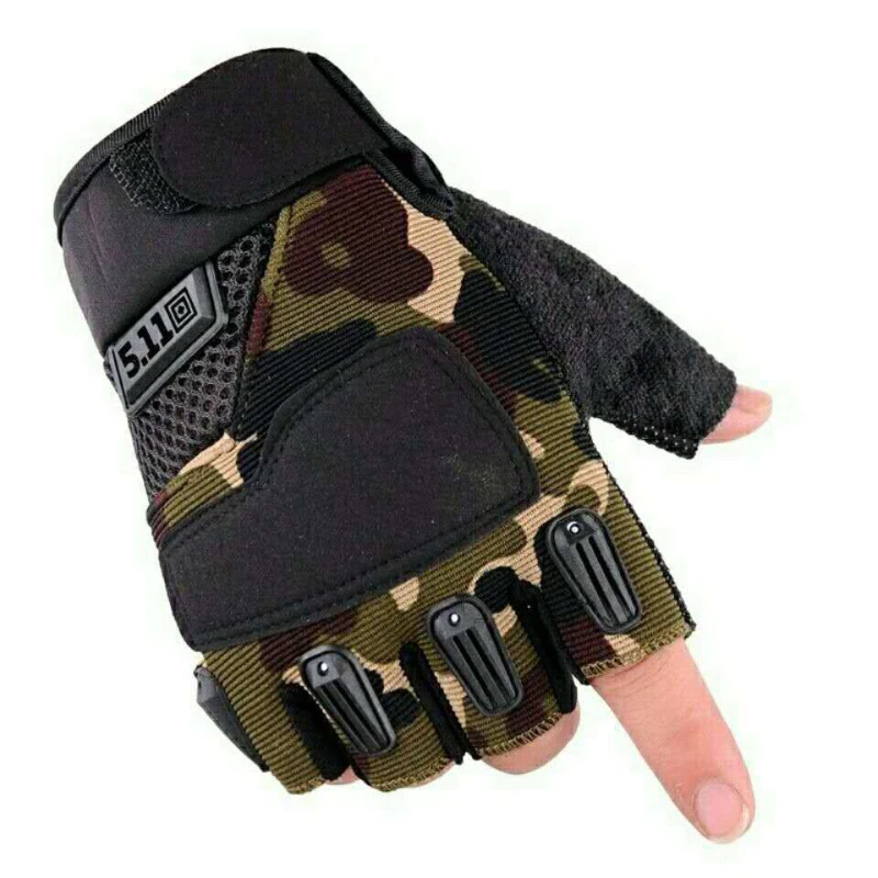 Hunting Carp Fly Fishing Gloves Out Door Sports Tactical Accessories Camo Hiking Slip Resistant Half Finger Cycling Gloves Gear