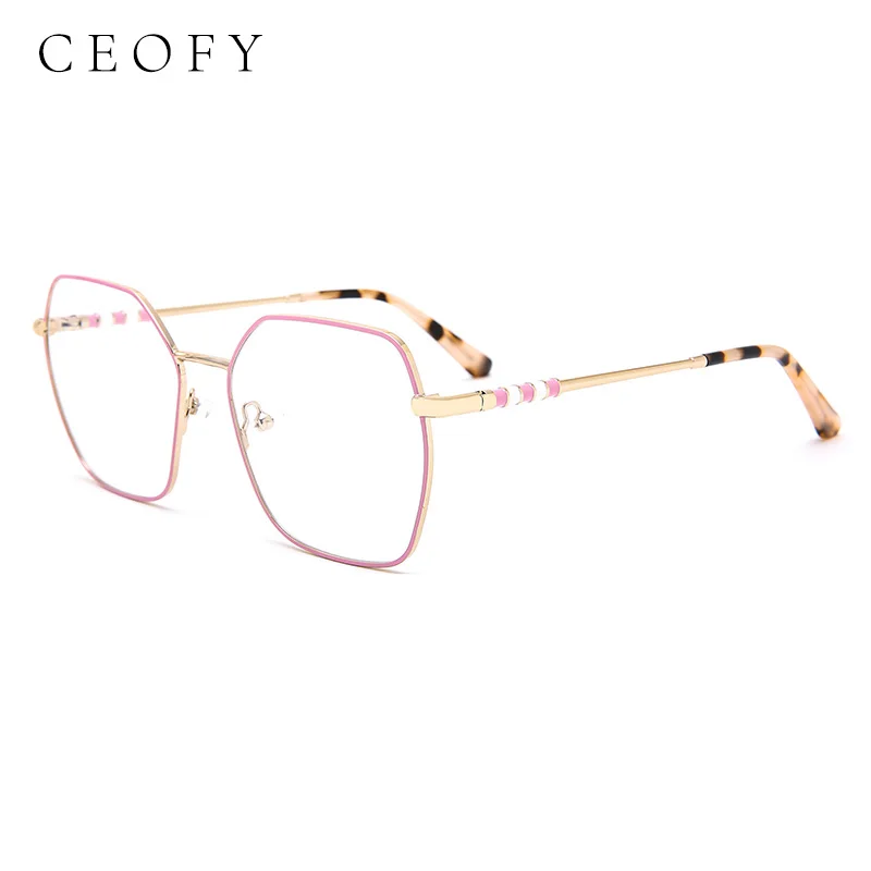 Ceofy Glasses Frame Women 2022 Vintage Retro Polygon Prescription Eyeglasses Women Optical Fashion Spectacle Eyewear