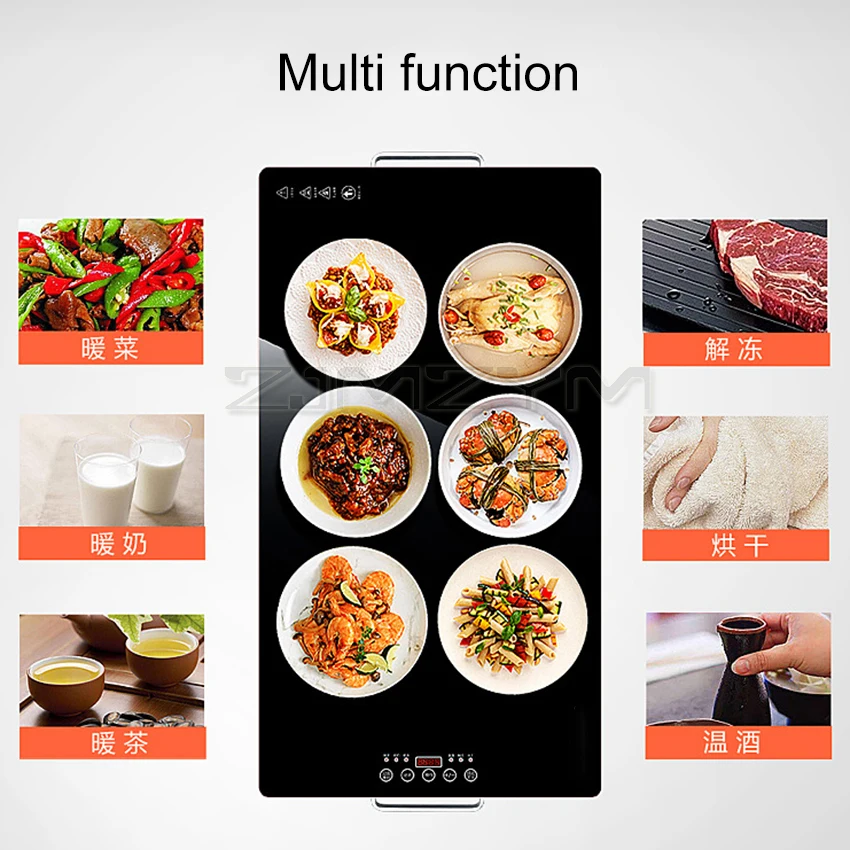 Tablero de aislamiento de alimentos de 220V, bandeja calentadora, termostato doméstico, placa caliente eléctrica, tabla de corte cálida, pantalla táctil