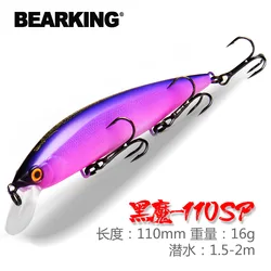 BEARKING 110mm 16g Hot fishing tackle A+ tungsten system fishing lures minnow bait suspending bait 16colors for choose