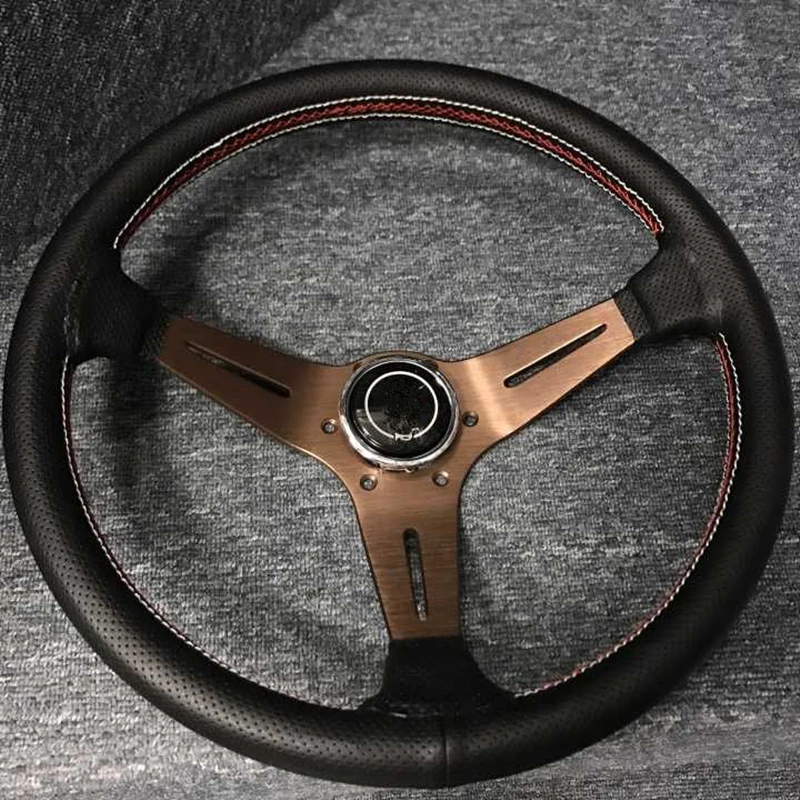 Car accessories racing car steering wheel / competitive steering wheel / leather three-line 14-inch steering wheel