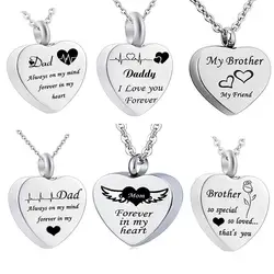 Custom Urn Necklace for Ashes Heart Necklace Stainless Steel Keepsake Memorial pendant for mom,dad, Heart cremation  jewelry