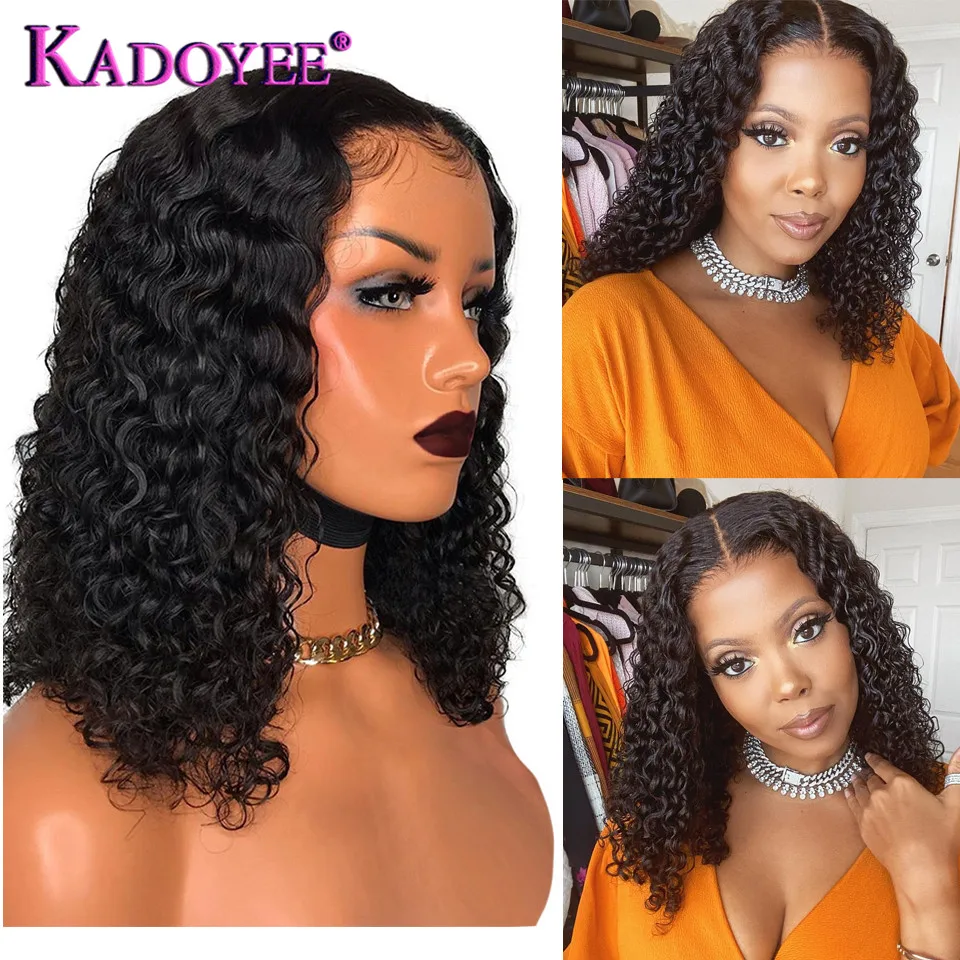 

13x4 Curly Bob Wig Lace Front Human Hair Wigs For Women Kinky Curly Lace Frontal Wigs Brazilian Remy HD Lace Wigs Pre Plucked