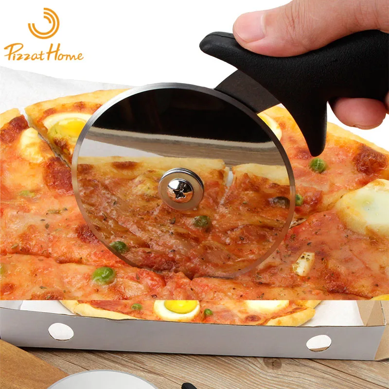 PizzAtHome Stainless Steel Pizza Cutter Pizza Knife Smooth Rotating Pizza Slicer Wheel Round Knife Pasta Cutter Baking Tools