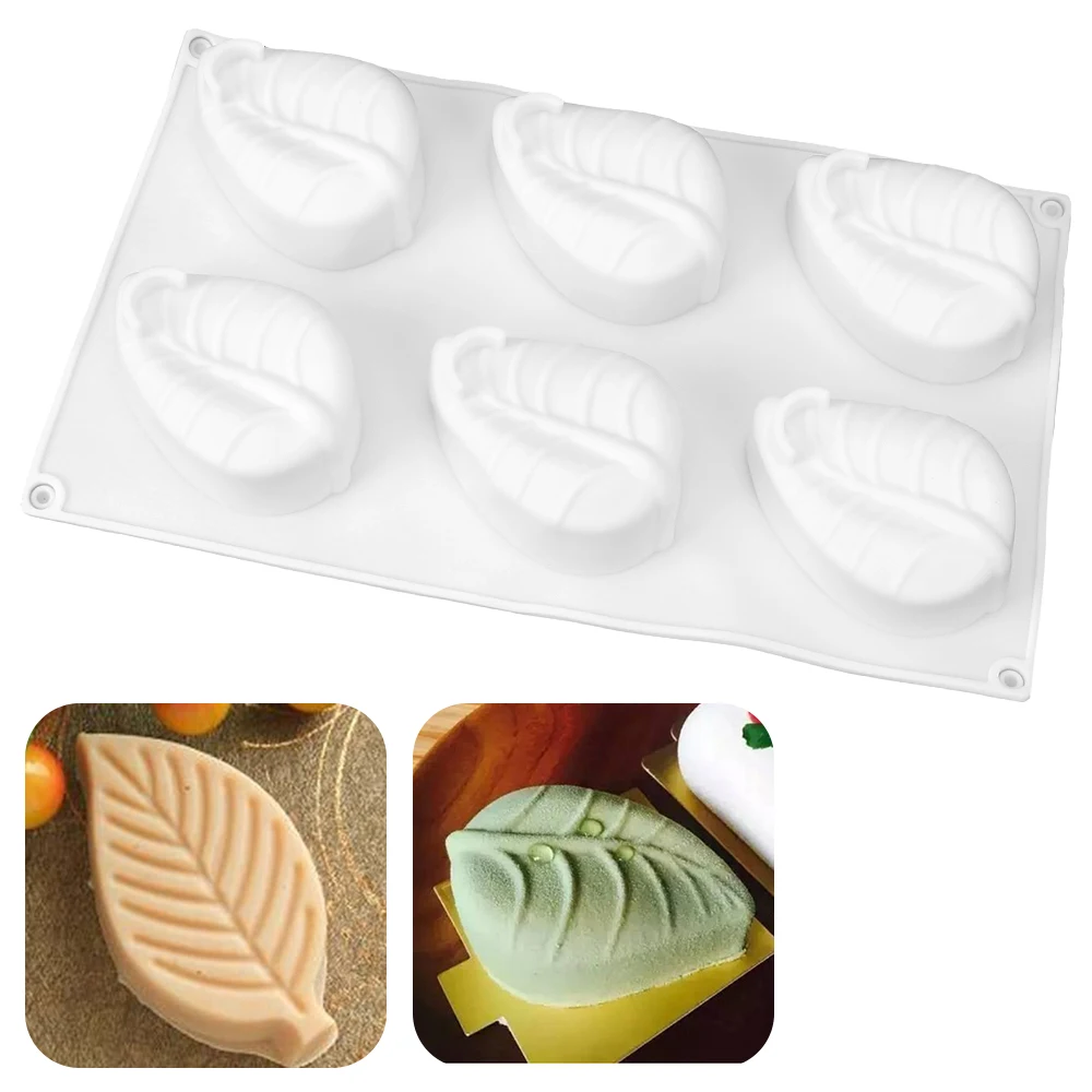 3D Silicone Mold Soap Mould DIY Handmade Leaf Shape 6 Cavity Soap Molds Silicone Mold Tools Soap Making Supplies