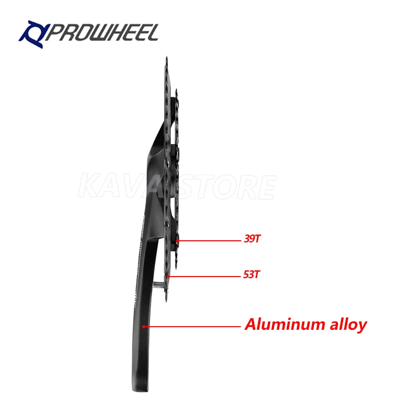 PROWHEEL 130BCD Crankset Road Bike Square Hole Double Sprockets 170/172.5mm 53/39T Bracket Racing Bicycle Cranks Parts