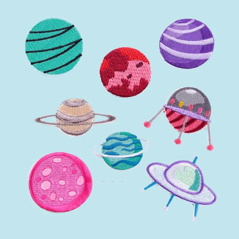 Iron On Hot Adhesive Stickers For Clothes, Rocket Patches, Applique Self Adhesive Anime Badges, Astronaut Embroidery