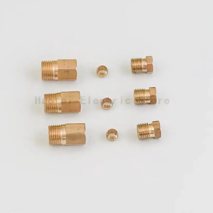 Ajuste de compresión de tubo de férula, Conector de tubo OD, máquina herramienta de lubricación, adaptador de ajuste de tubería de aceite de latón, 4mm, 6mm, 8mm