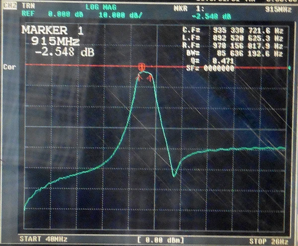 915 (890-970) MHz Band Pass Filter, Ultra Small Volume, SMA Interface