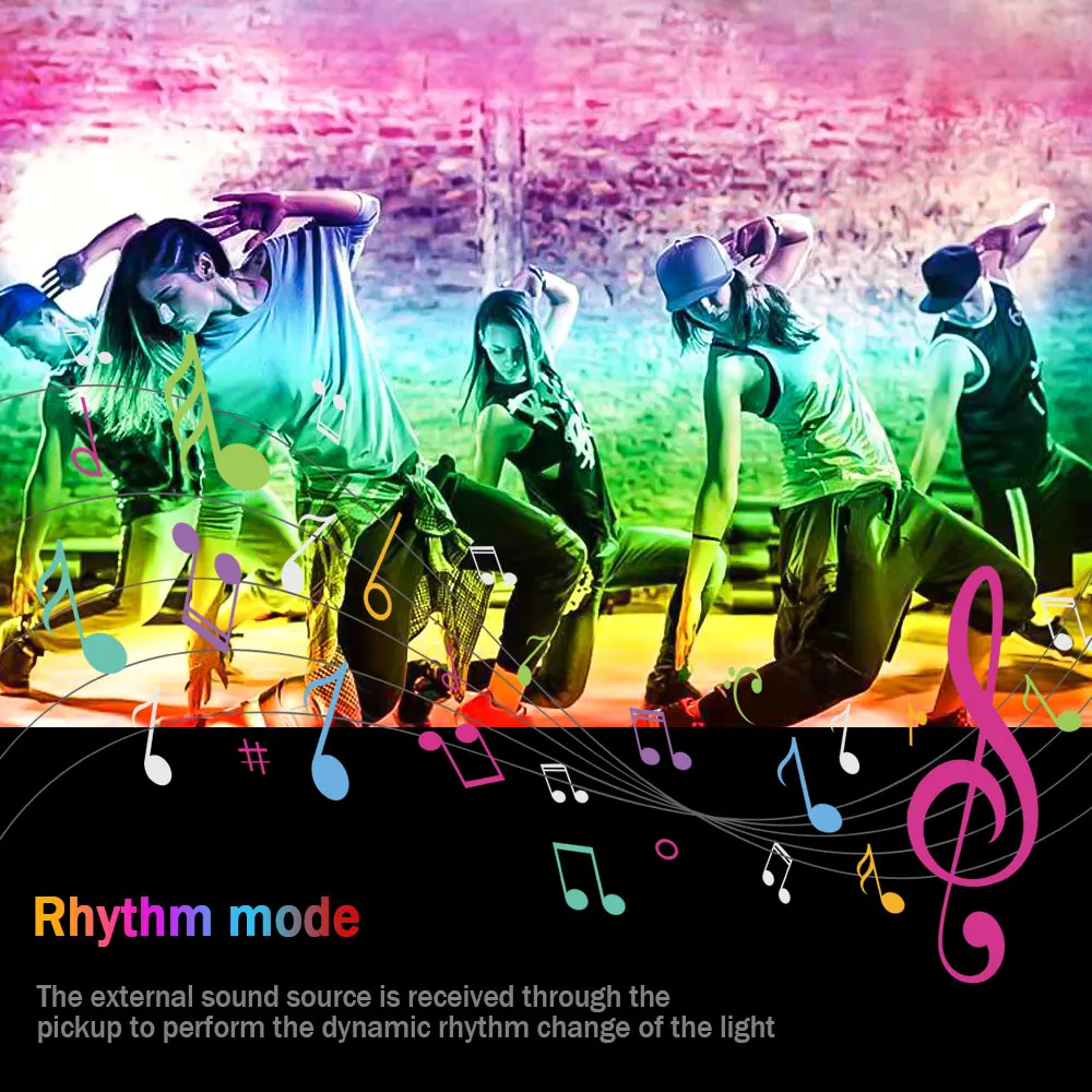 2Pcs LED RGB Light Bar Atmosphere Music Colorful Lamp Remote Control for Gaming PC TV Backlight Bedroom Decoration Night Light