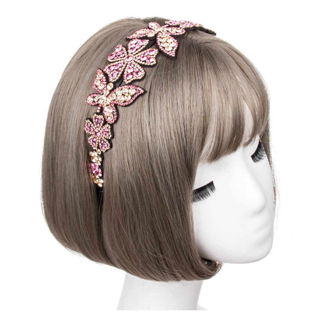 

Sweet Butterfly flowers Head Wear Luxury Headband for Women Rhinestone Non-slip Border Girl Hairpin Fancy Hair Accessorie Gift