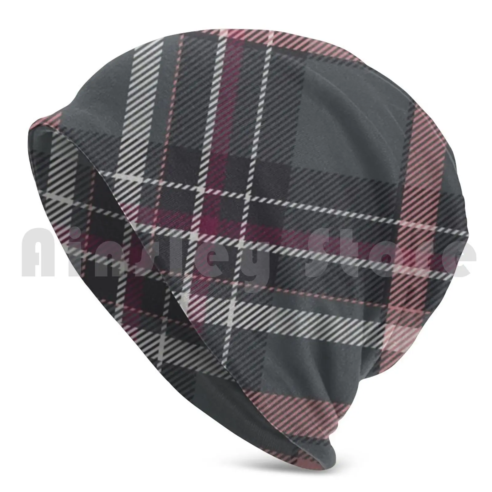 Tartan Scotland Beanies Knit Hat Hip Hop Tartan Scottish Outlander Black Scotland Clan Red Sassenach Scot