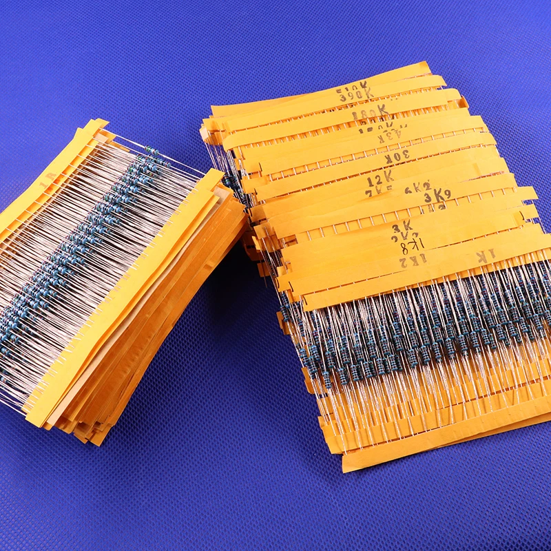 2600pcs 130 Values 1/4W 0.25W 1% Metal Film Resistors Assorted Pack Kit Set Lot Resistors Assortment Kits Fixed capacitors