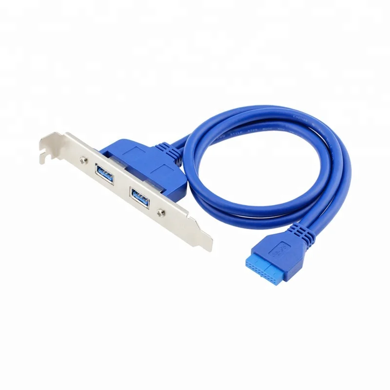 GloryStar Motherboard Header 20pin to Dual USB 3.0 A Female Adapter Cable with Panel Mount