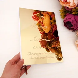 Creative Wedding Signature Guest Book Personalized Mirror Cover Custom Name Party Decor Favors Gift Different Design