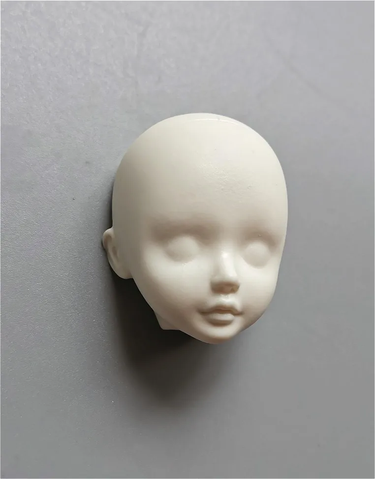 Proportional silicone face mold, super light clay soft pottery fondant doll with ears, baby face mold