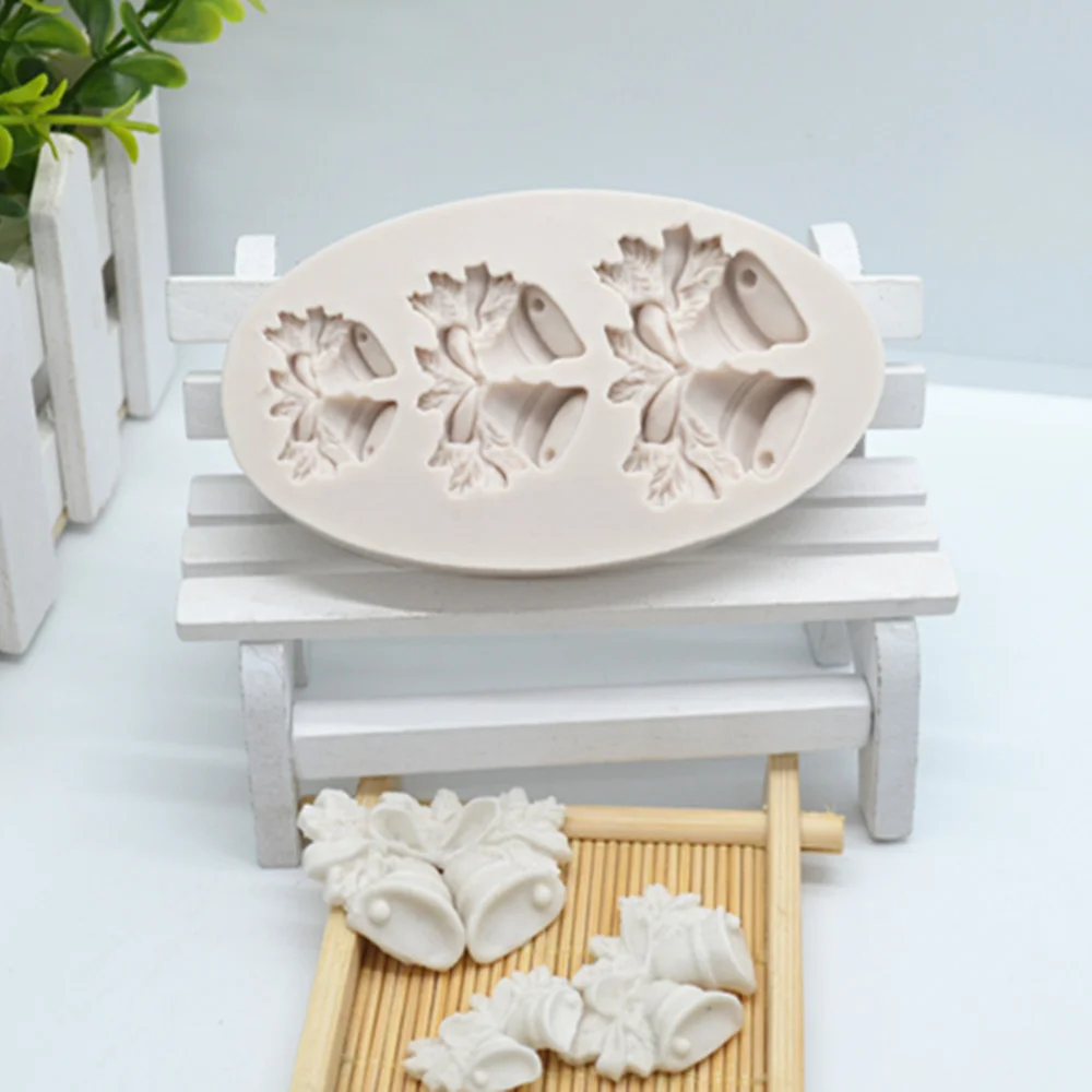 Luyou 1pc Bell Resin Molds Silicone Fondant Molds Christmas Baking Accessories Cake Decorating Tools Mold for Baking FM280