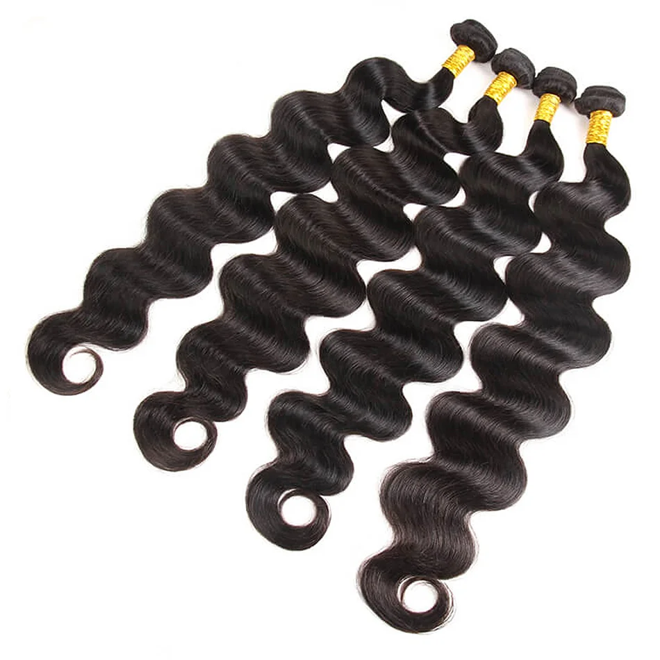 Tissage en Lot Brésilien Remy Naturel Body Wave avec Closure, 4x4 5x5, 6x6