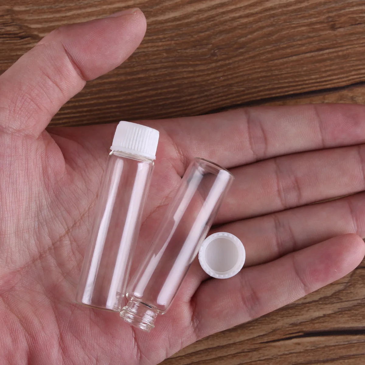 10pcs 6ml 16*60mm Tiny Glass Jars Empty Bottles Jars with white Plastic Lids Mini Glass Bottles Glass Vials for Wedding favors