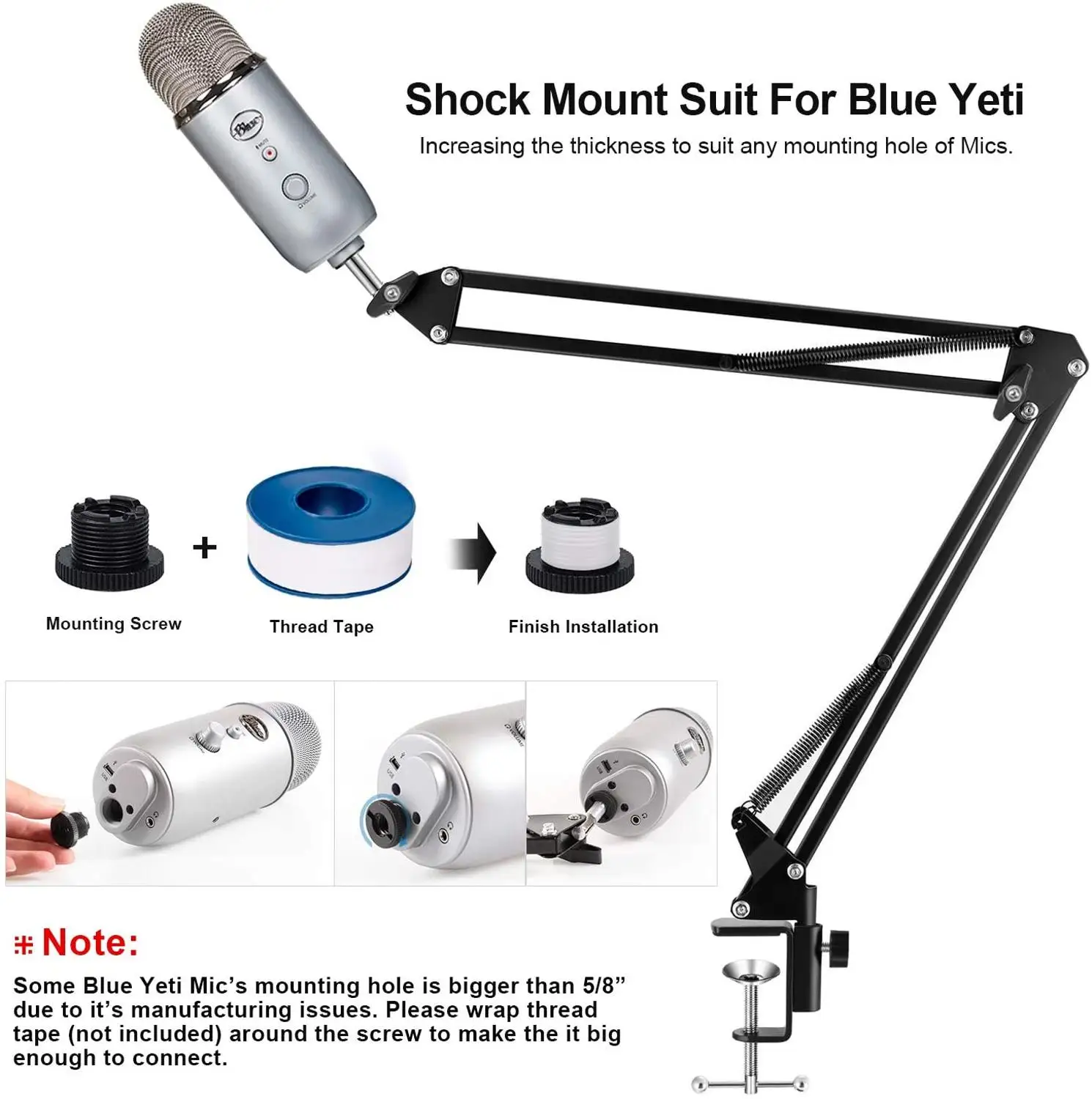 Подвесной микрофон с зажимом для голоса, записи, игр