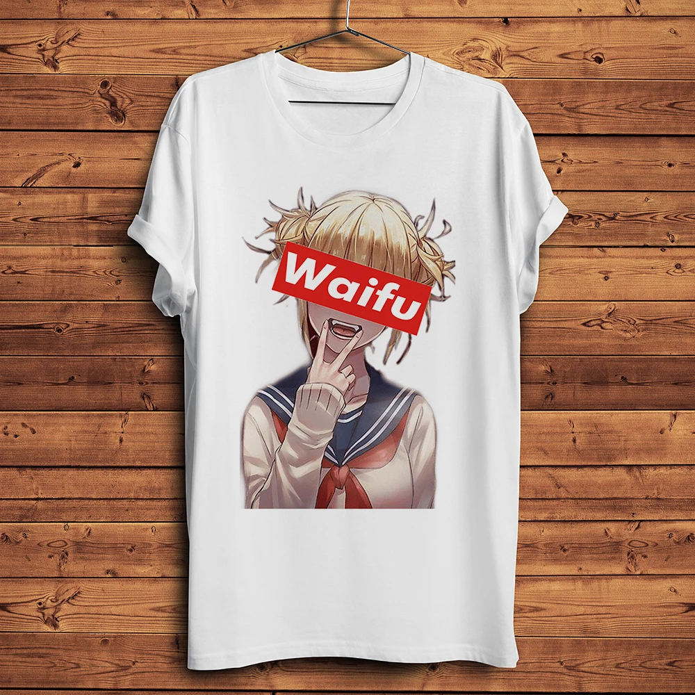 MHA Himiko Toga,Cross my body ,funny anime t shirt,Men summer new White Casual short TShirt Unisex,Academia OTAKU tee